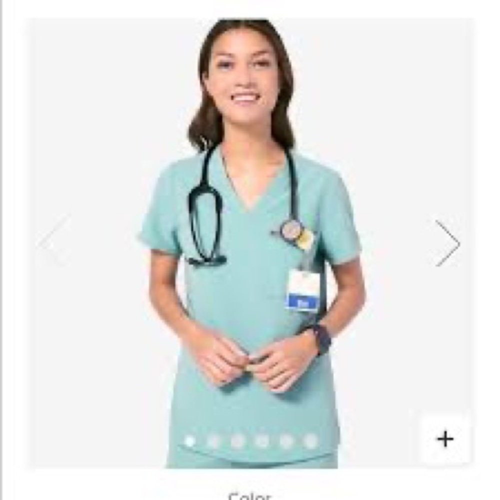 Sea glass Figs scrubs-one pocket top size large excellent used condition